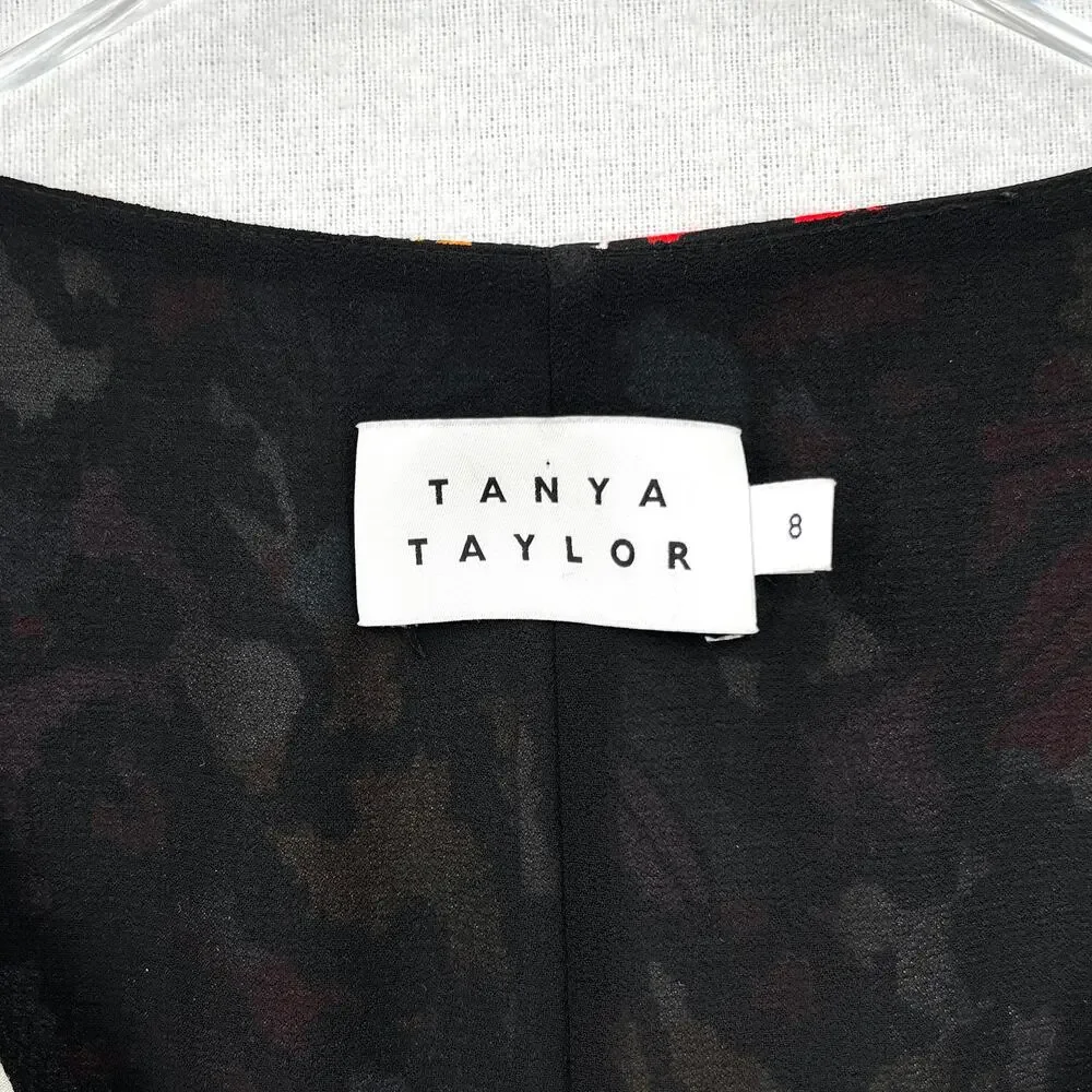 TANYA TAYLOR Bianka Combo Silk Wrap Dress Womens 8 Floral Polka Dot Ruffle Wrap - Picture 12 of 16